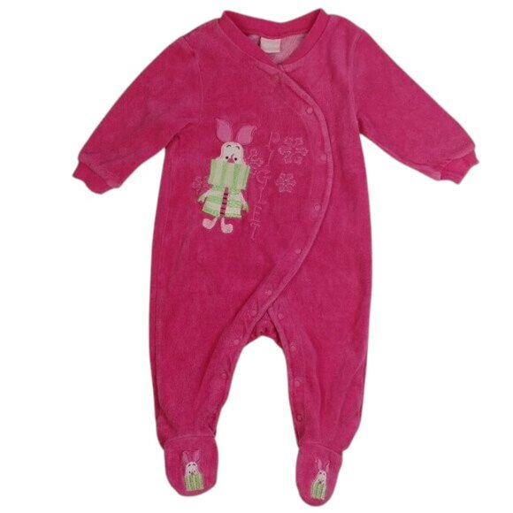 Disney Baby Piglet Holiday Velour Embroidered Snap-Up Footie size 0-3 Months - Picture 1 of 8